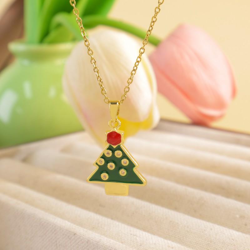 Christmas Necklace Women Titanium Steel Festive Design Trendy Accessory