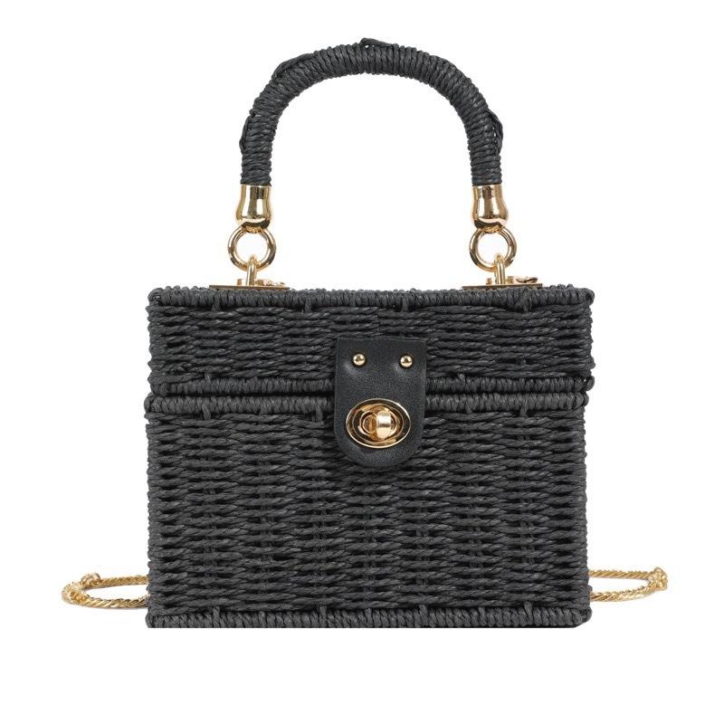 Nová luxusní taška z proutí, Ruční crossbody taška, Dámská taška, Malá voňavá proutěná taška, Malá čtvercová taška, Taška na dovolenou na pláž