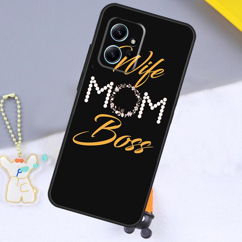 Wife Mom Boss Case For Xiaomi Redmi Note 13 14 9 10 11 12 15 Pro Plus Cover For Redmi 13C 15 C 12C 14C 10C