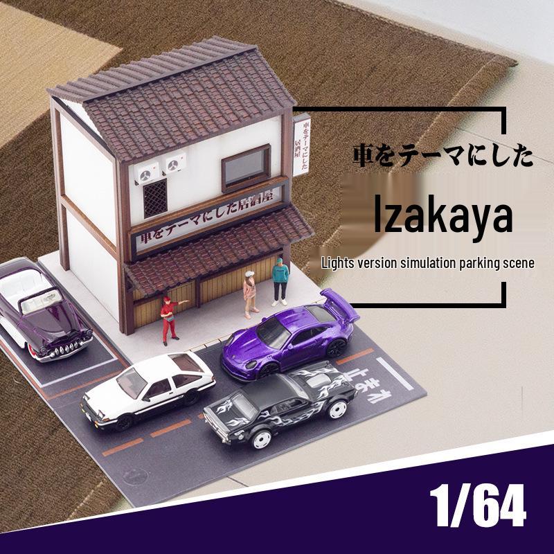 

Kame Kaku 1:64 Izakaya Miniature Scene Model with Wooden Parking Lot Ornament
