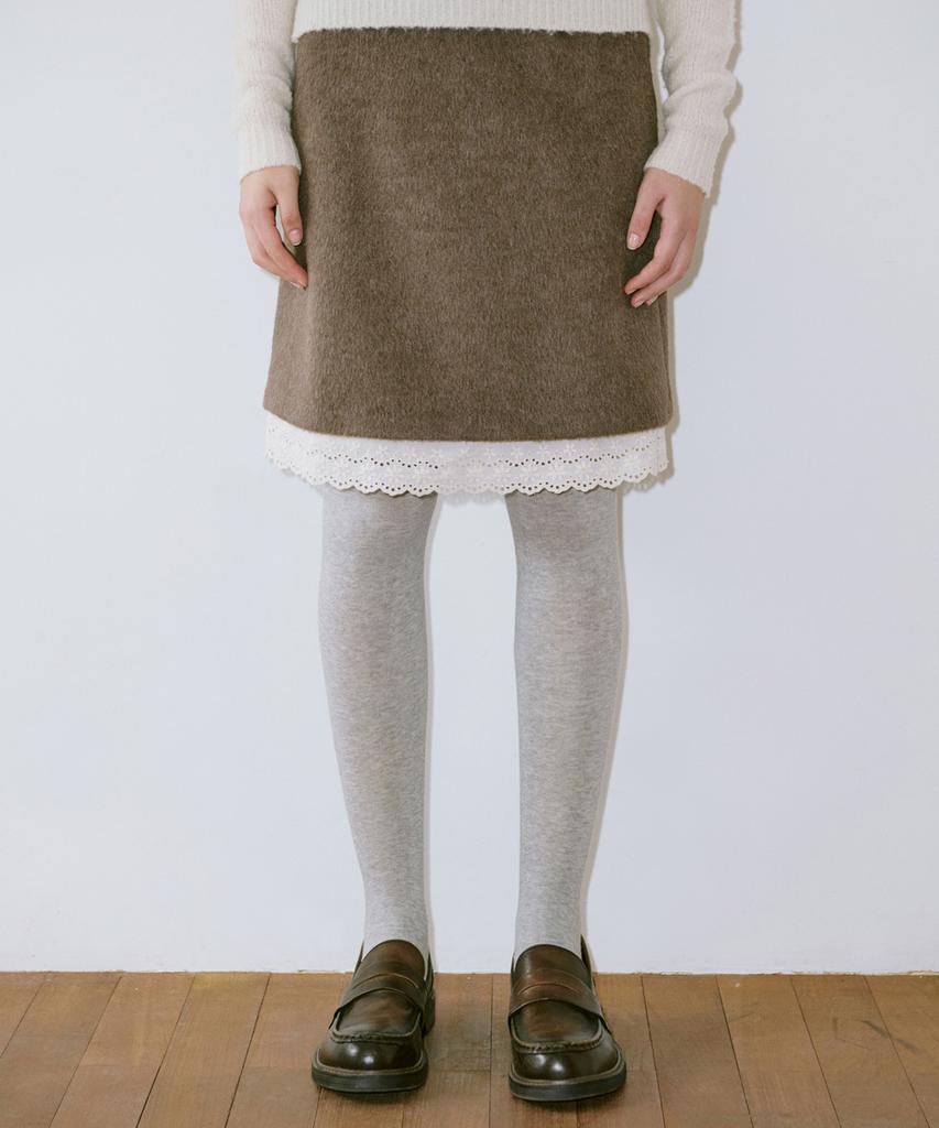 Sinun Lace Midi Skirt (Brown)
