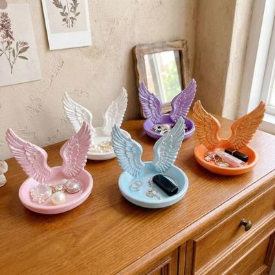 INS Jewelry Storage Tray Angel Wings Bracelets Organizer Minimalist Mini Key Tray  Room Decor