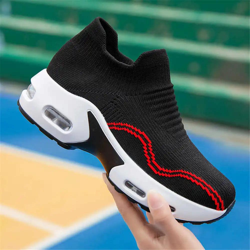 Light Blue 36-37 Woman Platform Sneakers Heels Shoes Women's Boots 44 Size Sports Obuv Hand Made Trainners Tenisse Leading