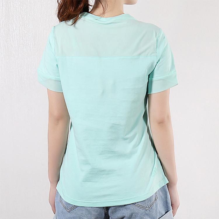 Adidas Alphabet Logo Print Sports Short-Sleeved T-Shirt Women Tops Mint-Green DY8613