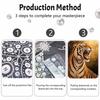 DIY Pearl Bead Art Canvas Tiger Pattern Frameless Creative Craft Painting Kit for Relaxing Home Wall Decoration