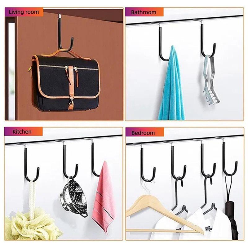 2025 Trend 12Pcs Organizer Hook Over The Door Hooks With Soft Rubber Pads- Rustproof Door Hangers
