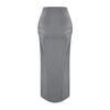 Navy Blue Premium Shiny Surface And Soft Textured Draped Maxi Knitted Skirt Twoaw24et00090