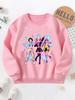 Girls Kpop Idol Graphic Crewneck Sweatshirt Kids Long Sleeve Casual Pullover Tops