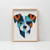 Plakat Radosny Jack Russell W Geometrii Plakat Radosny Jack Russell W Geometrii, 30X40 Cm, Bez Ramy, Płótno Premium Na Blejtramie