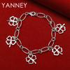 Exquisite 925 Sterling Silver Four-Leaf Clover Bracelet - Women's Gift Jewelry Party Fashion Accessory
