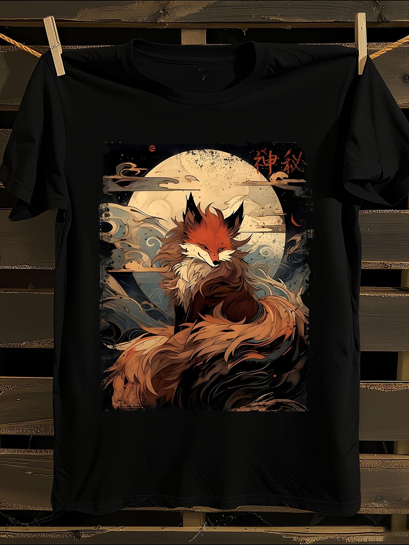 Japanese Anime Tshirt Anime-Inspired Kitsune Fox Demon Ts... L