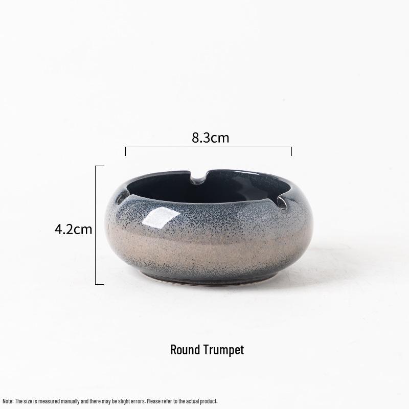 Large Ceramic Ashtray for Tea Room, Living Room, or Office - Chinese Style, Anti-Fly Design