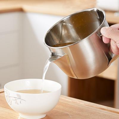 Reusable Non-slip Handle Grease Separation Wide Application Long Lasting Oil Filter Kettle Kitchen Gadget Oil Strainer Pot