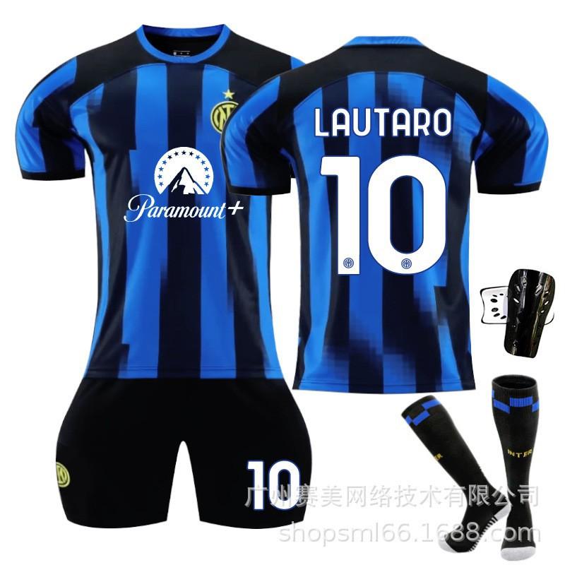 2324 Inter Mailand Heim Nr.. 90 Lukaku 10 Lautaro 23 Barrera Fußballtrikot Set
