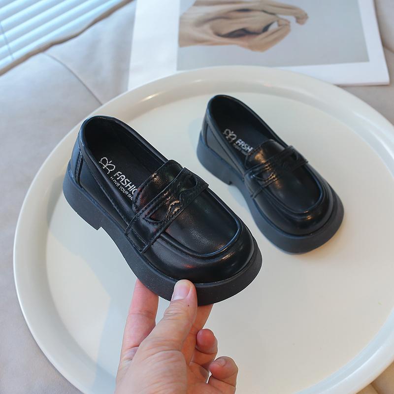 Children Performance Shoes Fashion Girls Leather Shoes for Party Wedding Slip-on Simple Kids Loafers All Match Spring Autumn