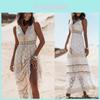 Bohemian Summer Dress With Lace Patching For Casual Womens Wear