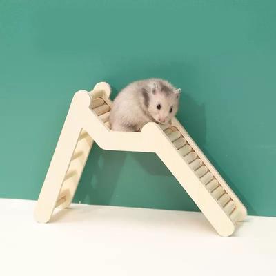Decorative Wooden Hamster Ladder Wood Wave Shape Hamster Suspension Bridge Animals Cage Ladder Hamster Climbing Ladder for Cage