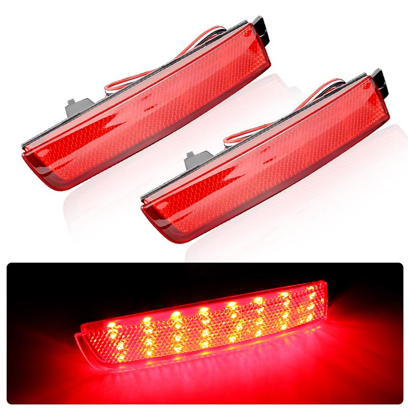 

2pcs LED Car Exterior Rear Bumper Reflector Light For Nissan Sentra Juke Murano Quest 265655C000 265605C000 Brake Stop Light