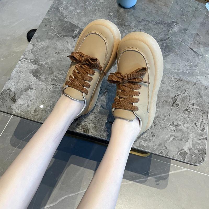 Yeni İlkbahar Sonbahar Günlük Moda Platform Taban Yükseltilmiş Kadın Spor Ayakkabıları Kaymaz Rahat Vulkanize Ayakkabılar HAYIR:M-1010