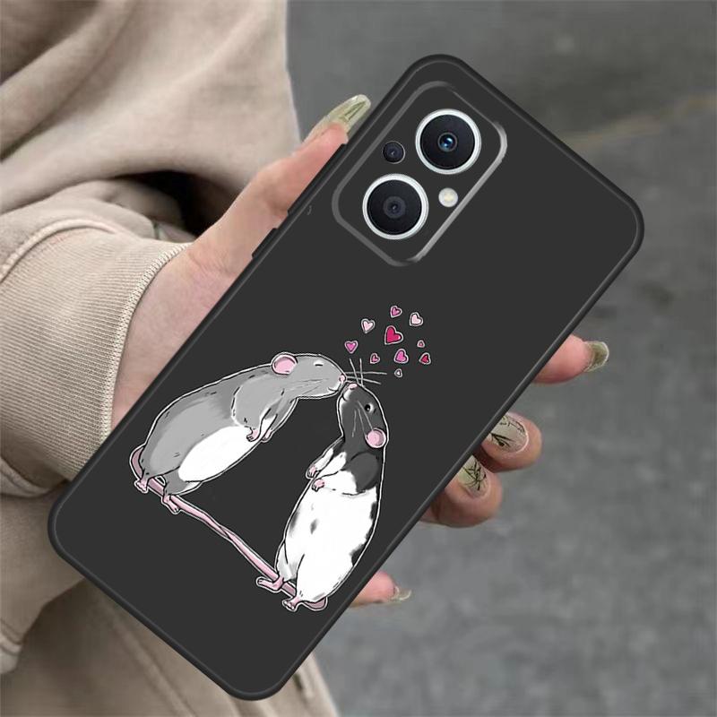 Cute Cartoon Animal Rat Case For OPPO Reno 8T 13F 14F 12F 11F 10 12 13 14 Pro 7 8 Lite OPPO Find X8 X6 X9 Pro Cover