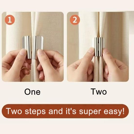 Curtain Magnets for Closure, Detachable Metal Curtain Magnets, Magnetic Curtain Clips, Hold Curtains Closed for Blackout Curtains Drapes Shower Liners