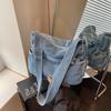 Women's bag new messenger bag women's large-capacity washed denim bag multi-compartment shoulder bag