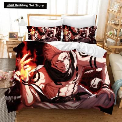 Jujutsu Kaisen Povlak na peřinu Cool Sada povlečení Japonská slavná animace Sada Speciální pro dekoraci pokojů dospělých a dětí