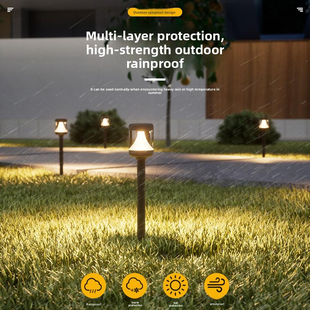 Outdoor Solar Lawn Lamp Garden Waterproof Courtyard Landscape Lights Floor Mounted Decorative Lights for Courtyards Decorative