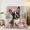 Cartoon Bulldog Stars  Blanket Flannel Blanket Throw Blanket Sofa Cover Blanket Soft Premium Blanket Picnic Blanket Tv Blanket Gifts