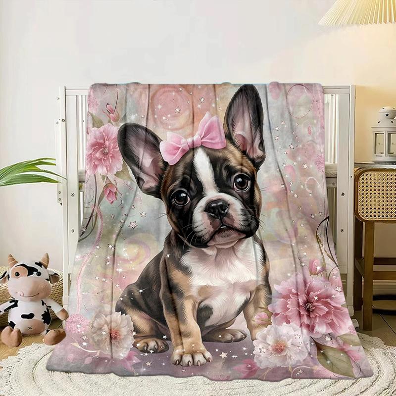Cartoon Bulldog Stars Blanket Flannel Blanket Throw Blanket Sofa Cover Blanket Soft Premium Blanket Picnic Blanket Tv Blanket Gifts