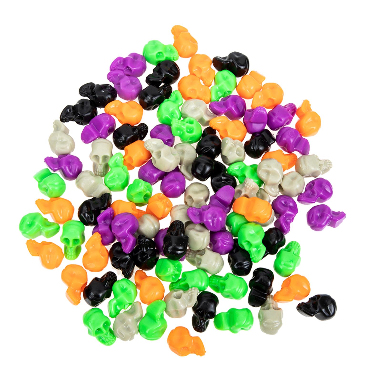 

100 шт. Игрушки Украшение Череп Мини Реквизит Головы Фильм ужасов Хэллоуин Поддельное Украшение Поделки Страшный 2x1.3cm