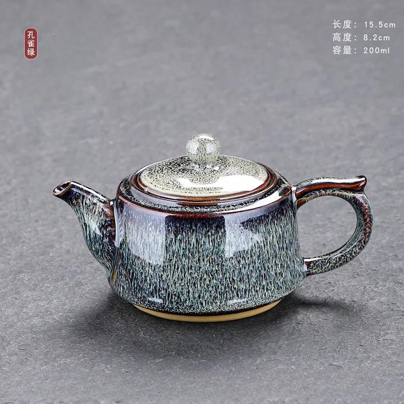 Keramická čajová konvice glazovaná v peci Malá Jun Porcelánová Kung Fu sada Jednoduchá a personalizovaná Jednotlivá čajová konvice