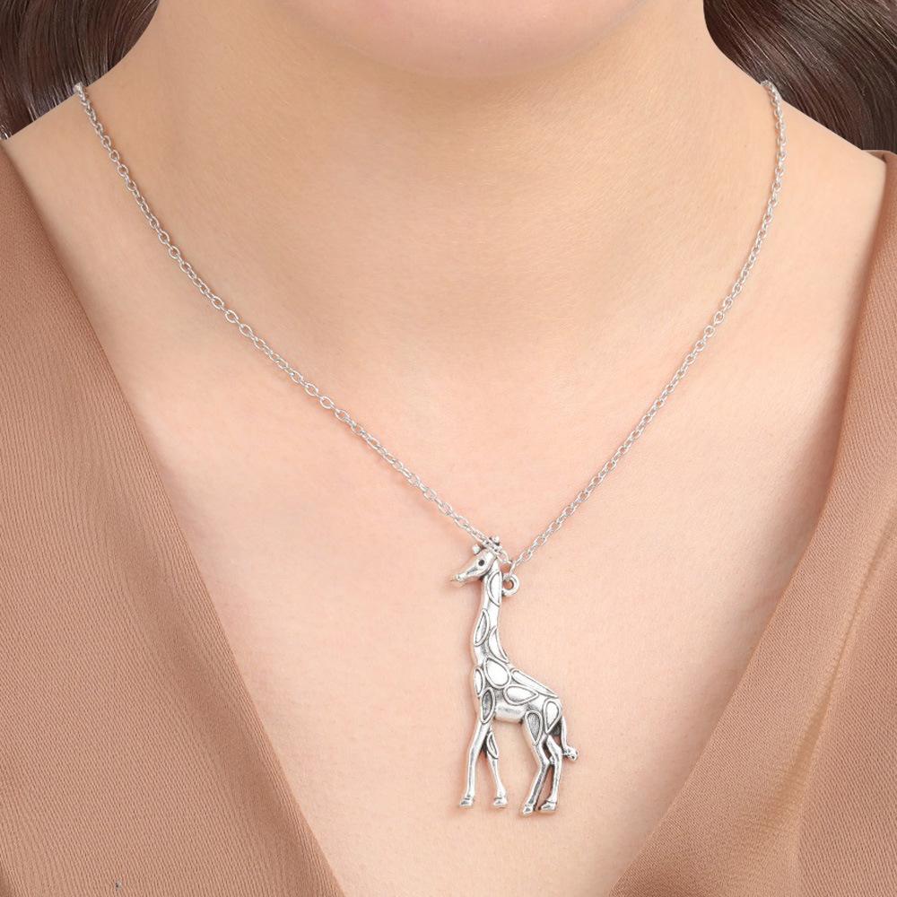 

Animal Necklace, Personalized Giraffe Pendant Alloy Necklace Adjustable Necklace