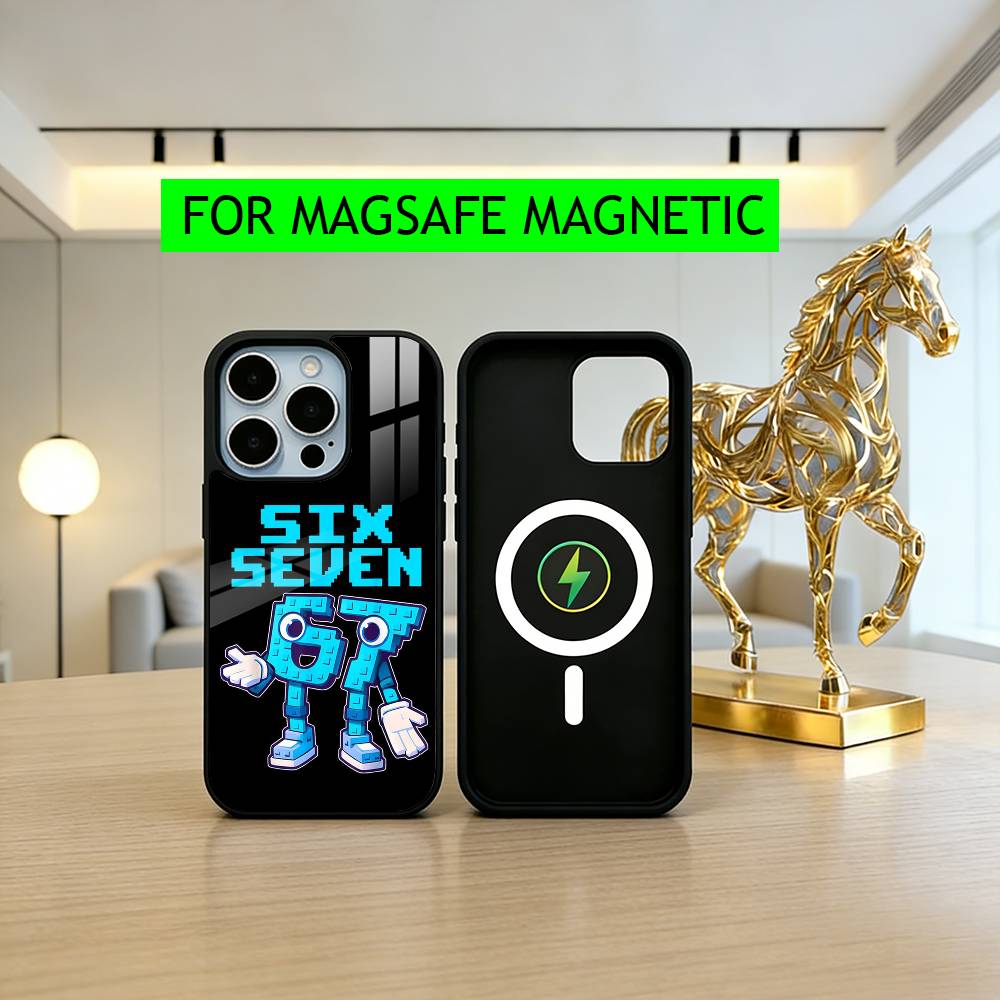Six Seven 67 SS Phone Case For iPhone17,16,15,14,13,12,11 Plus,Pro Magnetic For Magsafe Wireless Charging