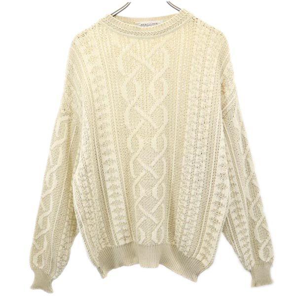 GIVENCHY Made in Italy Silk Blend Long sleeve knit sweater 50 beige Men's Used