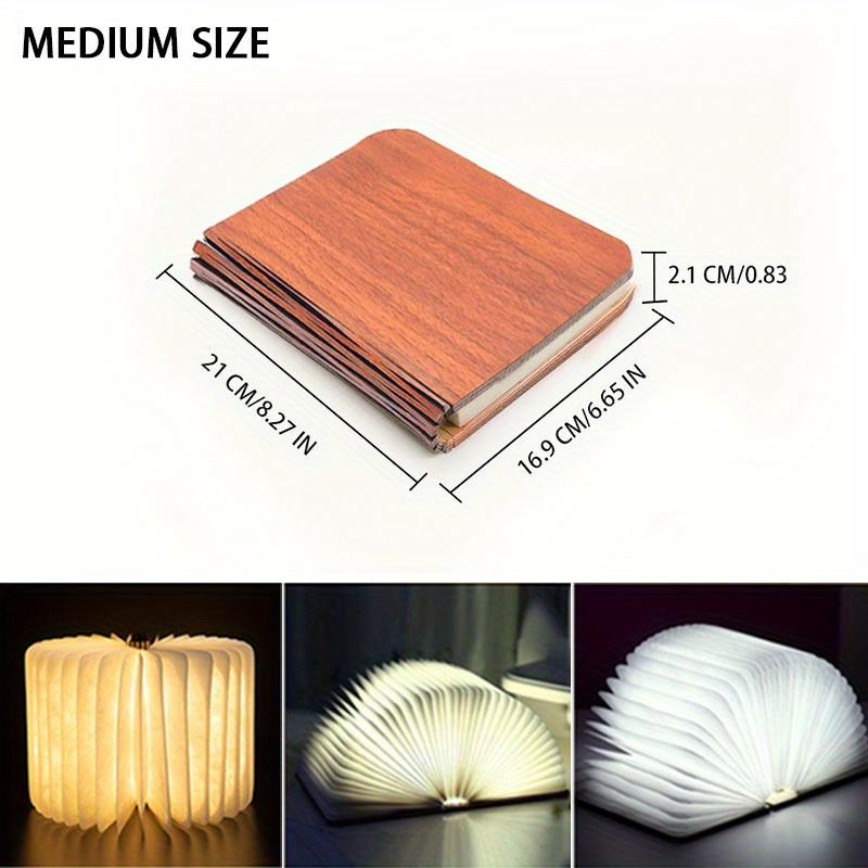 1pc Creative Folding LED Book Lamp - Rechargeable, 3-Color Changing Soft Light, Eye-Care Table Lamp for Bedroom Decor,USB Powered,Warm Ambient Glow