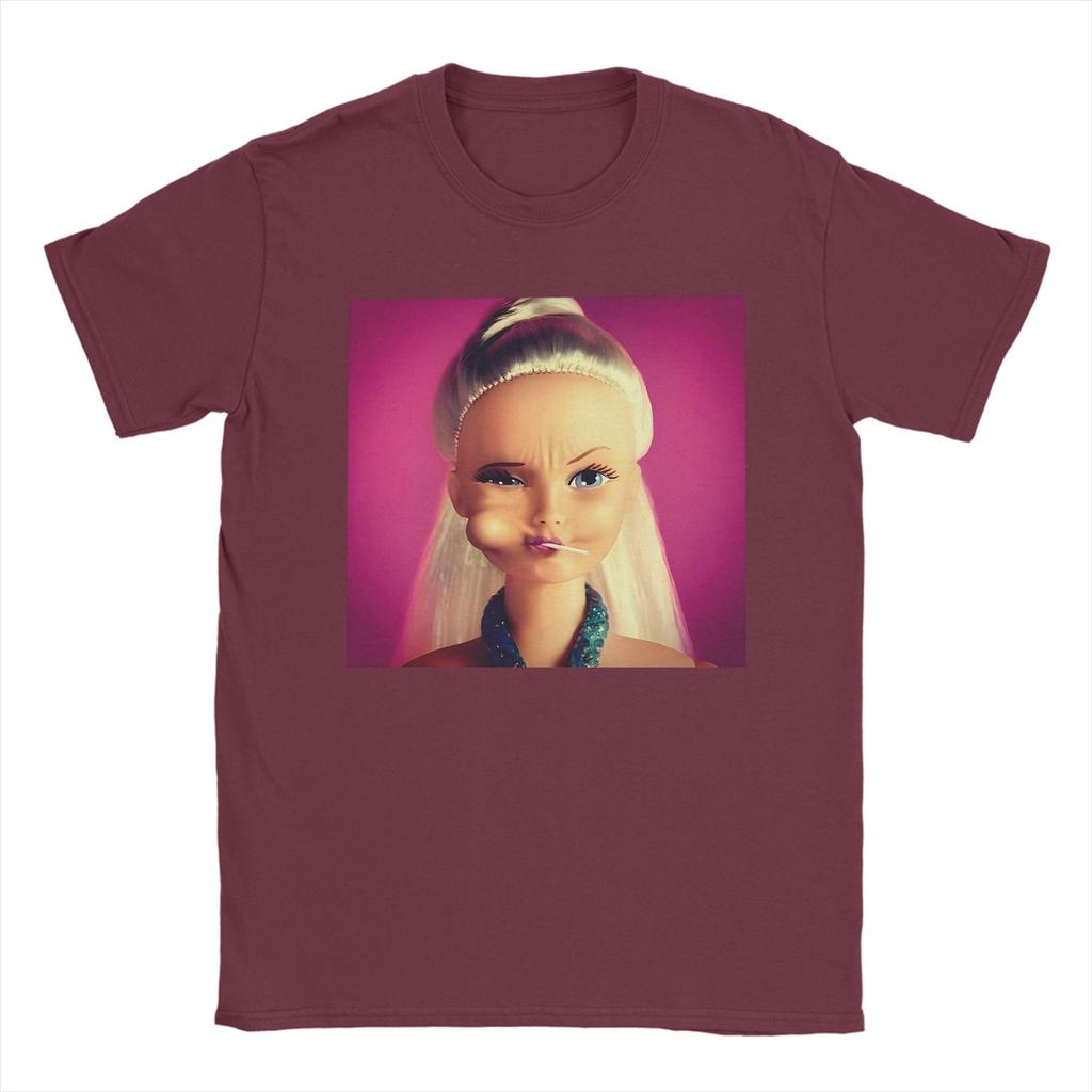 Unisex Funny Doll Face Meme T Shirts 100 Cotton Tops Leisure Short Sleeve Round Collar Tees Plus Size TShirts
