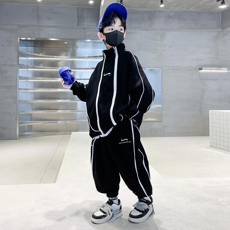 Children's Handsome Set 2025 Spring and Autumn Boys Fashion Hoodie Sportswear Set