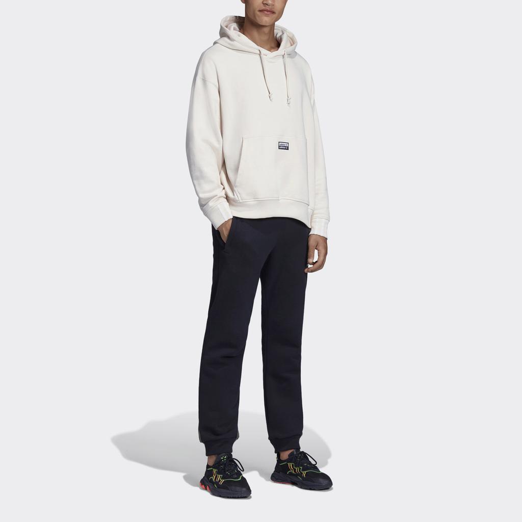 Adidas Originals R.Y.V. Double Layer Logo Vintage Hoodie Men Tops White ED7123