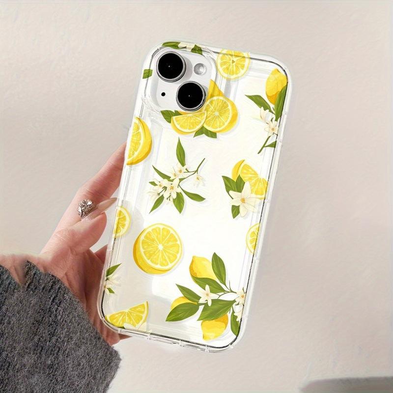 TM Hot-selling Explosion Small Fresh Lemon Apple 15promax Mobile Phone Case Production iPhone14 Airbag 13 Transparent
