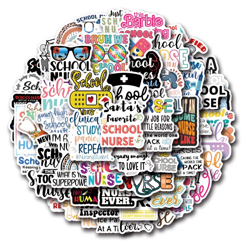 55 New School Nurse Graffiti Stickers Decorative Skateboard Mobile Phone Waterproof Stickers