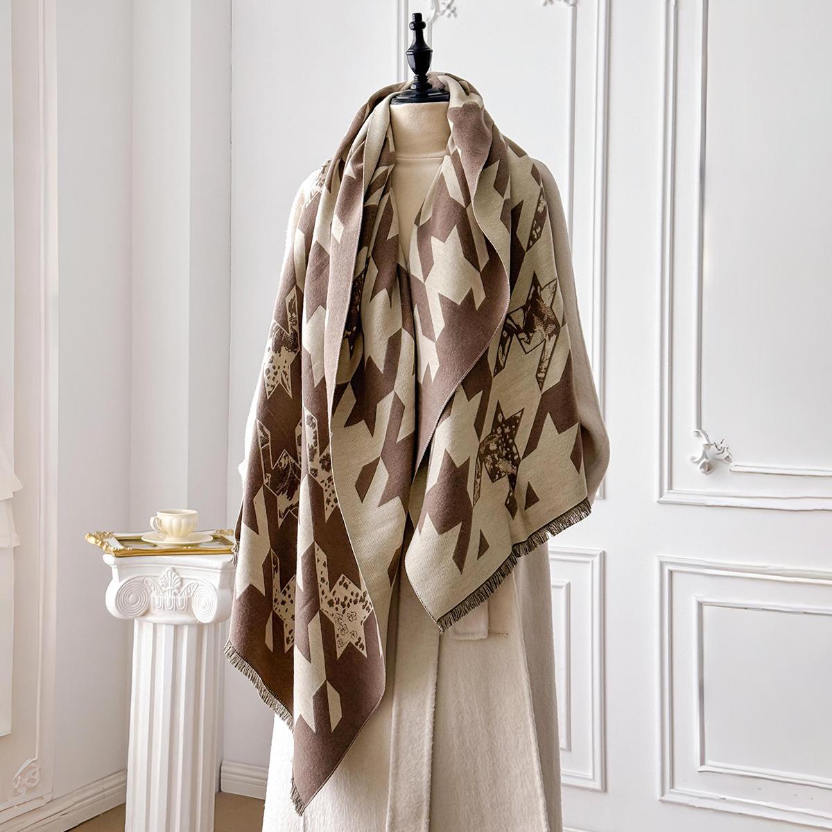 

New Fashion Leopard Print Cashmere Scarf Winter Shawls Female Autumn Thickened Warm Women Tassel Wraps Outdoor Neck Scarfs