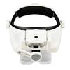 1X-14X 6 Interchangeable Lens Optivisor Headband Lighted Magnifier Head Magnifying Glass with Light  Magnifier Eyewear Loupes