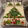 Santa Claus Printed Duvet Cover with Pillow Cover Bedding Set Single Double Twin Full Queen King Size Bedroom Christmas Decor