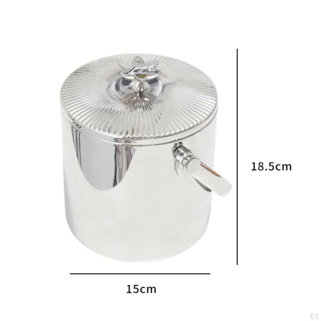 Ice Bucket with Lid Polished Stainless Steel RustResistant Beverage Chiller for Hosts,
