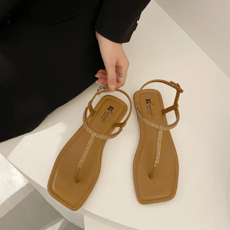 модные женские сандалии летние повседневные пляжные сандалии женские блестящие туфли — фото 3