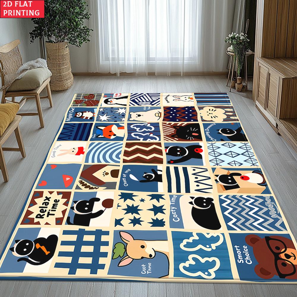 Bohemian Print Rug Anime Rug Living Room Carpet Large Children's Play Carpet Home Decorations Mat Baby Play Mat Gaming Mat