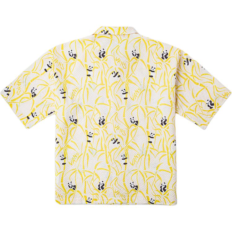 Vans Tier Pflanze Allover-Print Lässiges Kurzarmhemd mit Knopfleiste Unisex-Hemden Gelb VN000P3VEM7