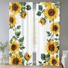 2PCS Digital Printed Curtains, Vibrant Sunflowers Pattern, Artistic Pattern Window Drapes for Living Room Bedroom Decor