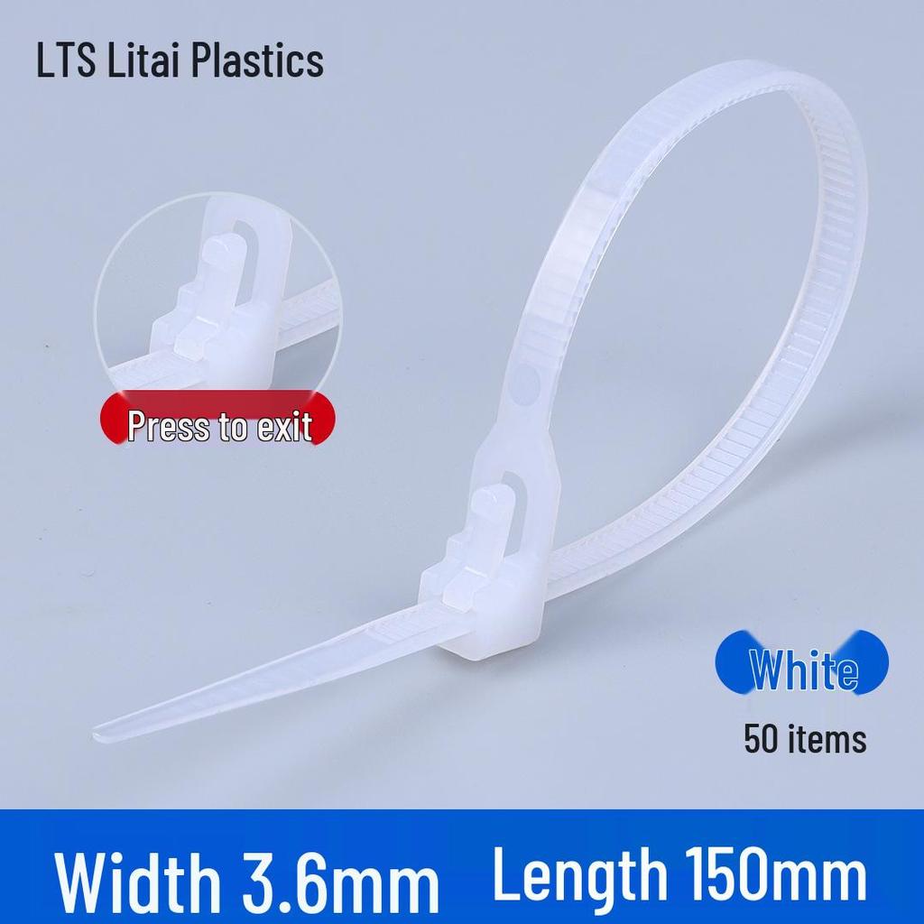 Reusable Retractable Nylon Cable Tie with Buckle - 4x150mm